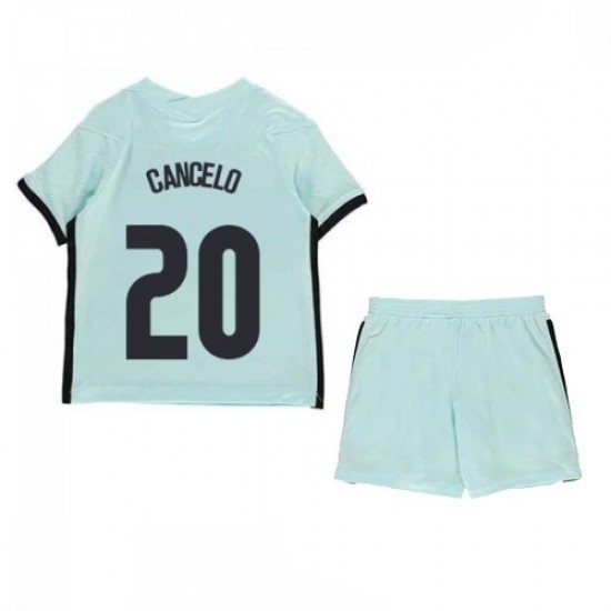 Camisola Portugal Joao Cancelo 20 Criança Equipamento Segundo Euro 2020 Manga Curta